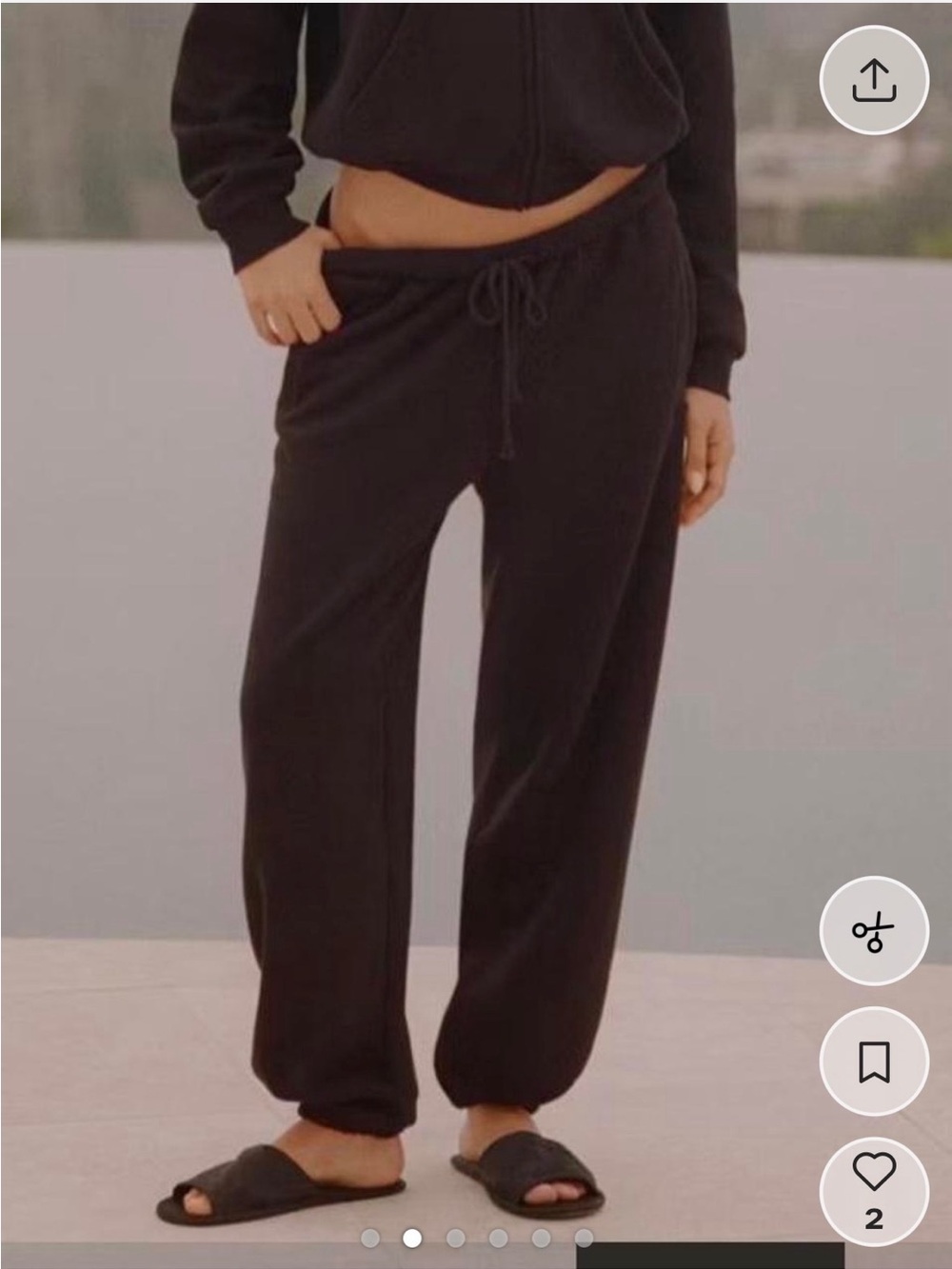SKIMS Black Drawstring Cozy Joggers XS VGUC